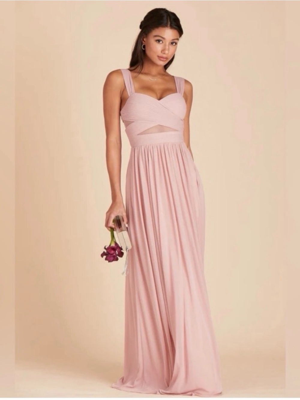 Birdy Grey ELSYE DRESS MESH DUSTY ROSE  MEDIUM NWOT BRIDESMAID WEDDING